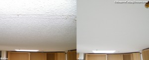 Ceiling texture removed in the kitchen