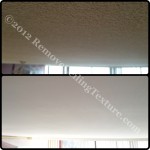 Popcorn ceiling texture on concrete removed in Metrotown Burnaby BC
