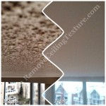 Fire damaged popcorn ceiling in New Westminster BC