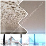 Fire damaged popcorn ceiling in New Westminster BC